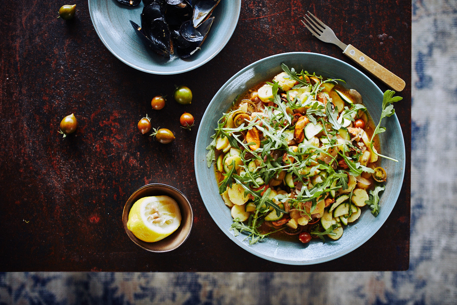 Kartoffelsalat mit Miesmuscheln