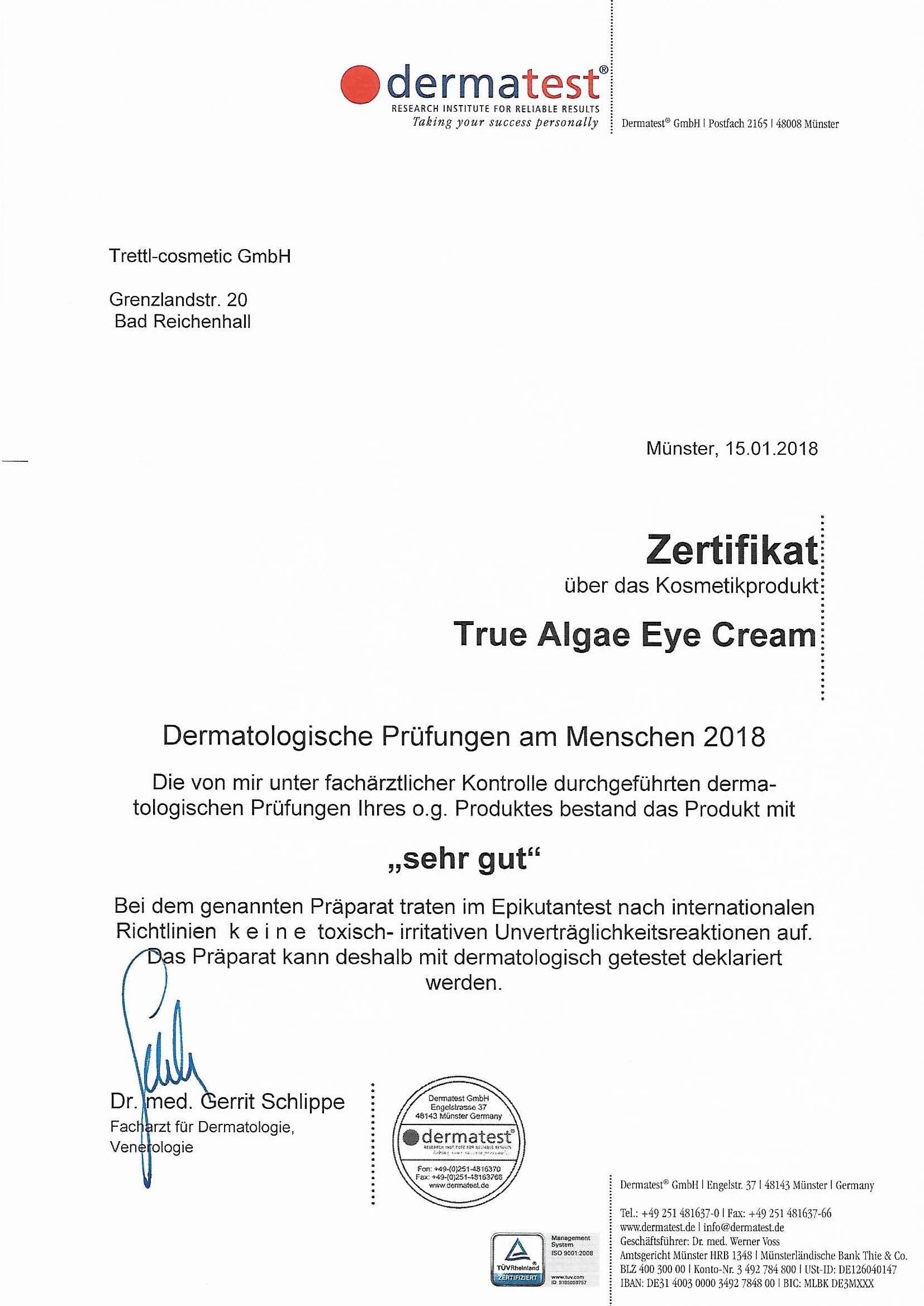 Trettl Cosmetics True Algae Calming Eye Cream