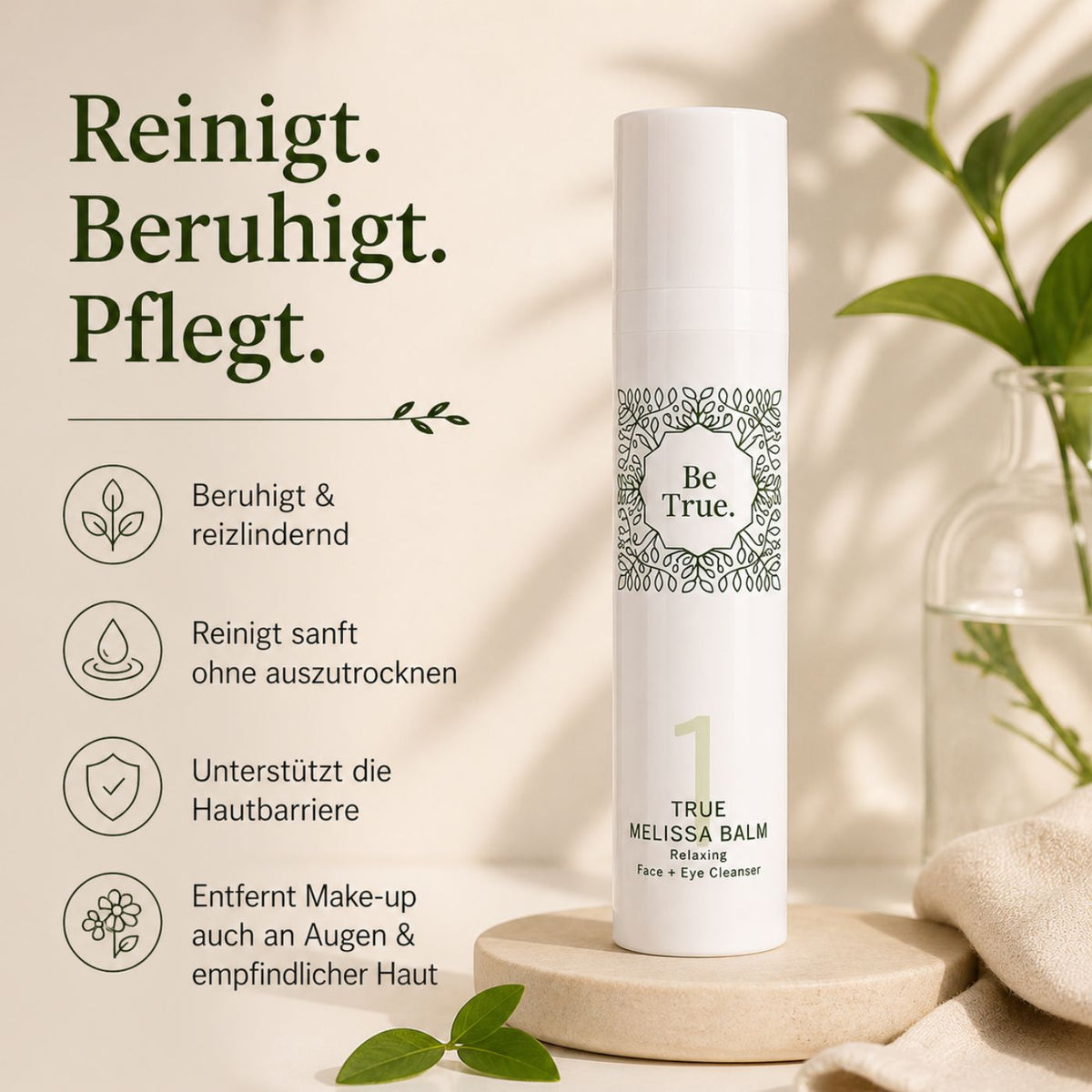 True Melissa Balm Relaxing Face+Eye Cleanser