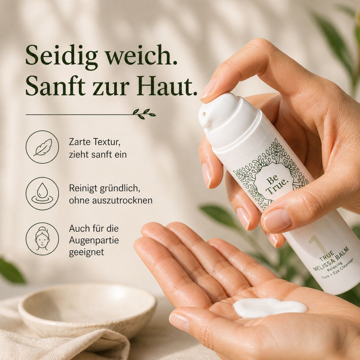 True Melissa Balm Relaxing Face+Eye Cleanser